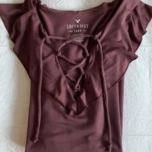 Soft  &  Sexy  American Eagle  Plum Top  XSmall